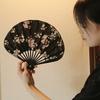 Moganshan Cotton Folding Fan, Cute Cherry Blossom New Chinese-Style Shell Fan, Summer Daily Use Portable Fan