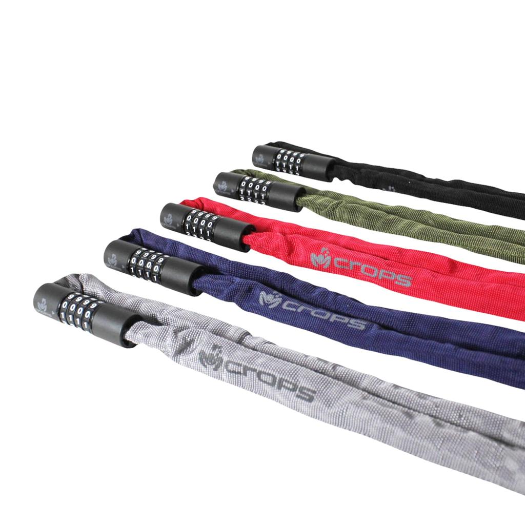 CROPS Bicycle Chain Lock with Dial Lock and Password Japanese for Cross Bikes Change, Brand, 120cm, Lightweight, Compact, Anti-Theft, (G.GREEN)