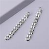 Women Minimalist Gold Silver Hollow Chain Long Dangle Earrings Fashionable Personality Jewelry
