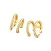 Geometric Metal Double Layer Round Micro Paved Zircon Ear Cuffs Fashion Simple Temperament Earrings