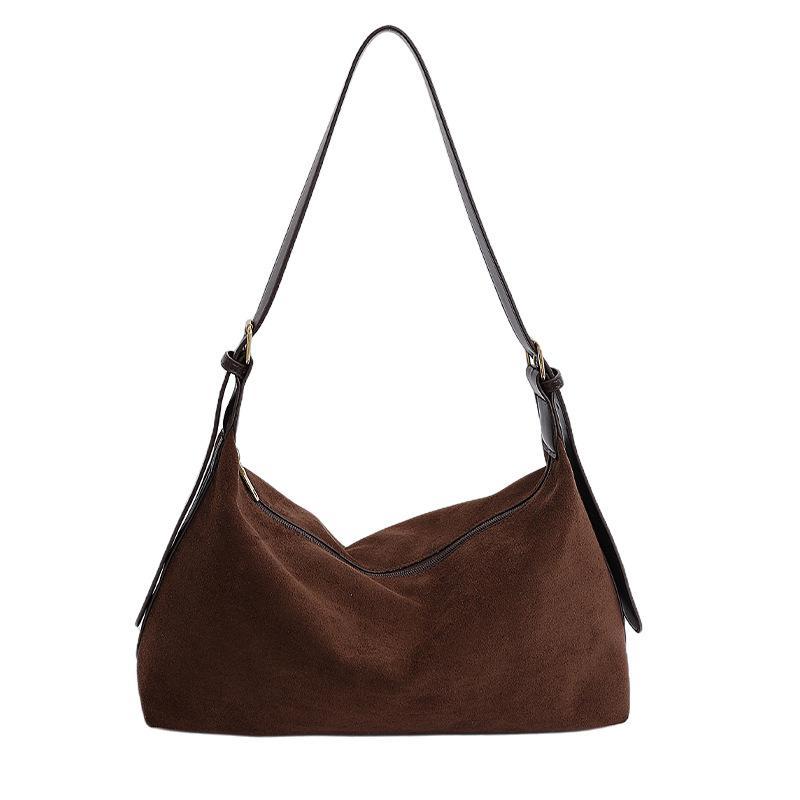 

Korean version of casual retro matte baguette bag 2025 new large-capacity shoulder commuter underarm bag tote bag women