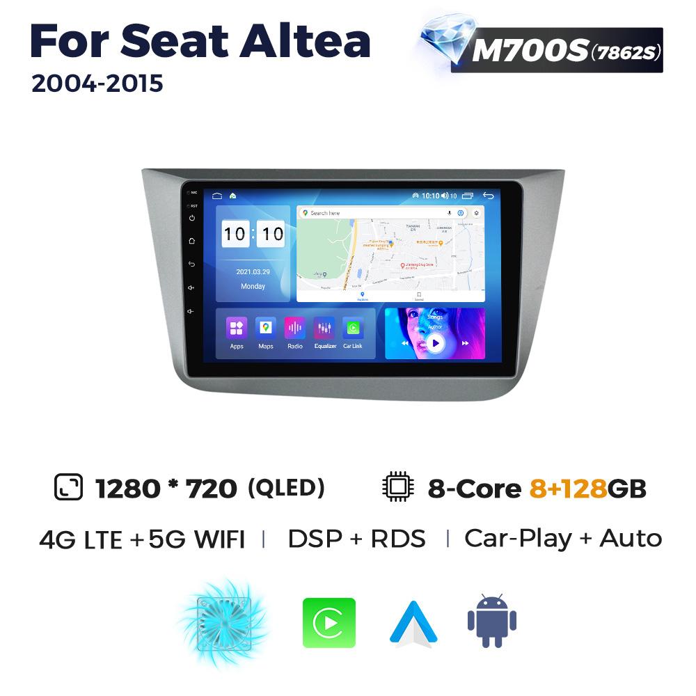 New Android Car Radio Multimedia Video Player For Seat Altea 2004-2015 Toledo 2004-2009 GPS Navigation BT Carplay 2Din Head Unit