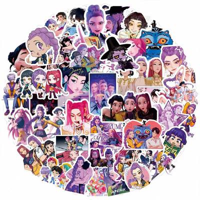 80-Piece Witch Hunter Group Stickers - KPop Demon Hunters Merchandise Cartoon Animation DIY Decor for Notebooks, Hand Accounts