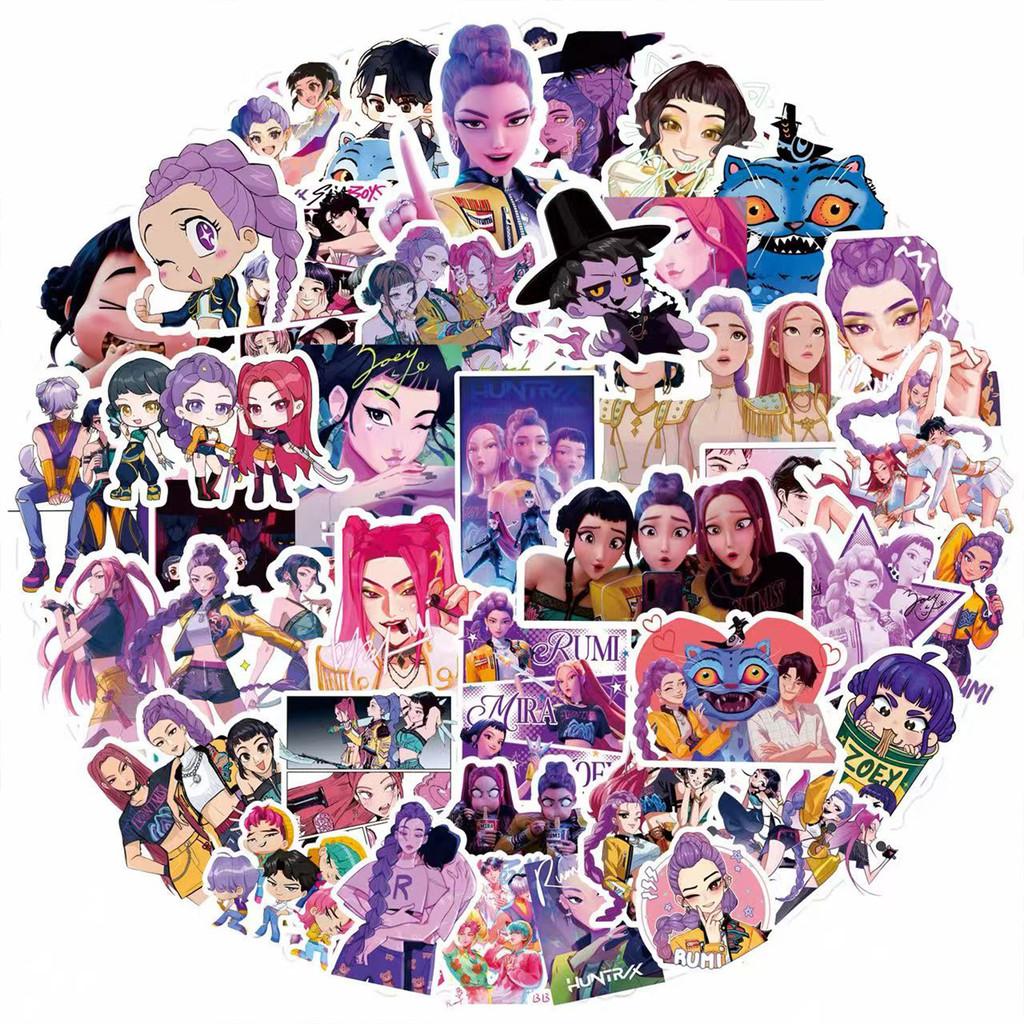 80-Piece Witch Hunter Group Stickers - KPop Demon Hunters Merchandise Cartoon Animation DIY Decor for Notebooks, Hand Accounts