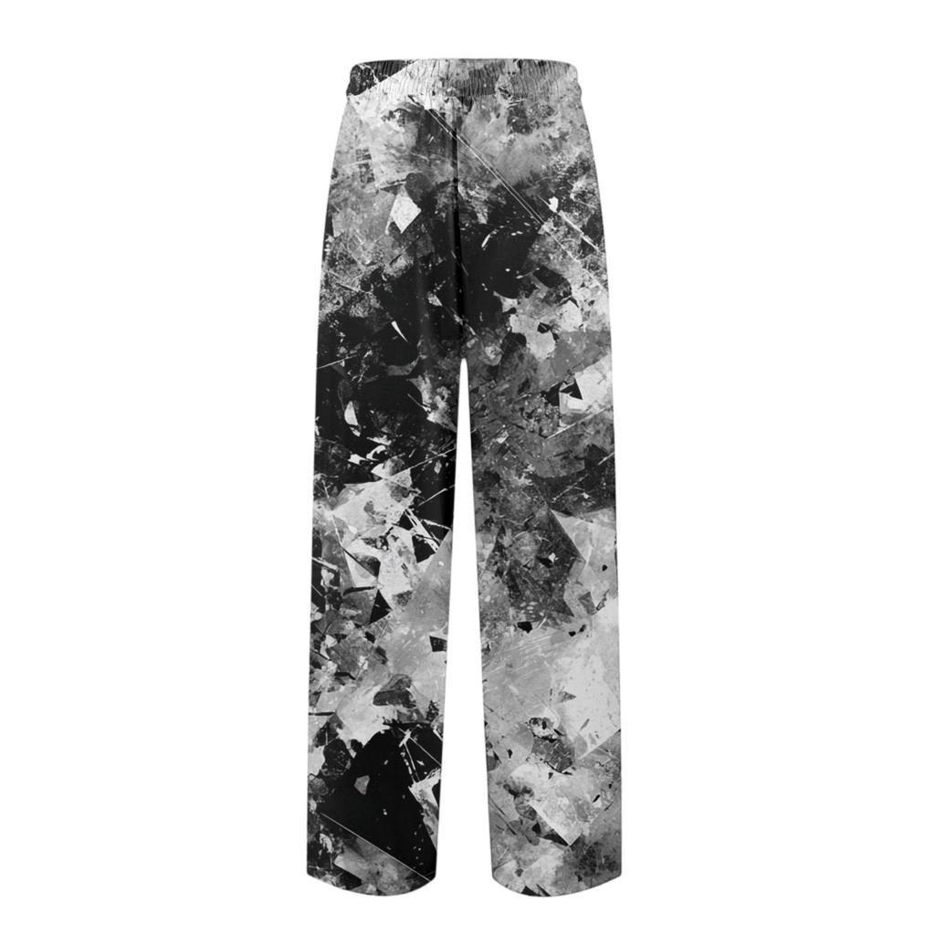 Men's Knitted Fashion Print Pocket Casual Pants Pajama Pants