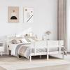VidaXL Bed Frame with Headboard White 150x200 Cm Solid Pine Wood, Bed, Bedroom Furniture, Wooden Bed, Bed 3306622