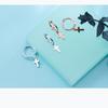 Brand Popular Cross Pendant Real 925 Sterling Silver Hoop Earrings For Women Prevent Allergy Girls Kids Fine Jewelry Gift