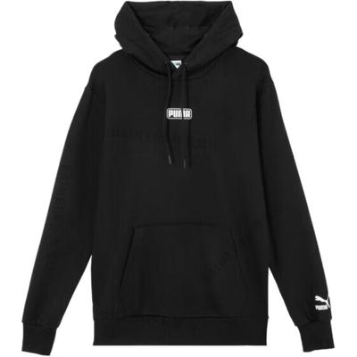 Puma Logo Buchstaben Print Kordelzug Hoodie Unisex Hoodies Schwarz 536770-01
