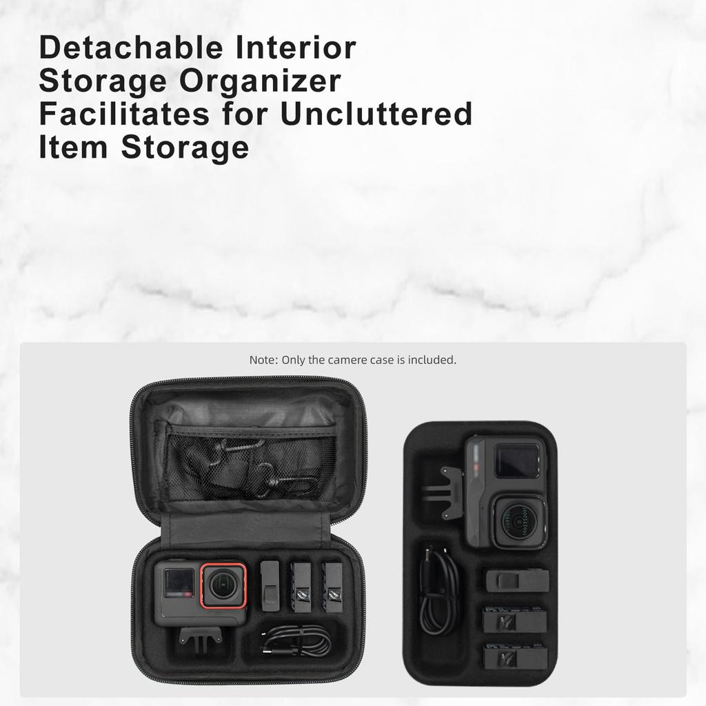 aMagisn AC03 Sports Camera Case Portable Storage Bag for Camera with Semi Open Design Detachable Interior Organizer