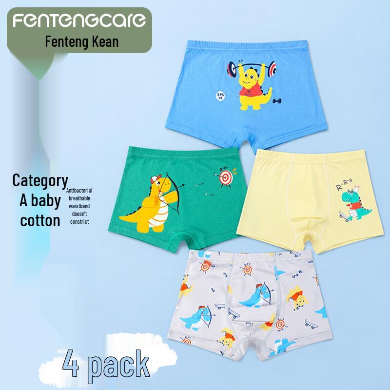 Fengteng Ke'an Kids' Cotton Briefs (4-Pack)