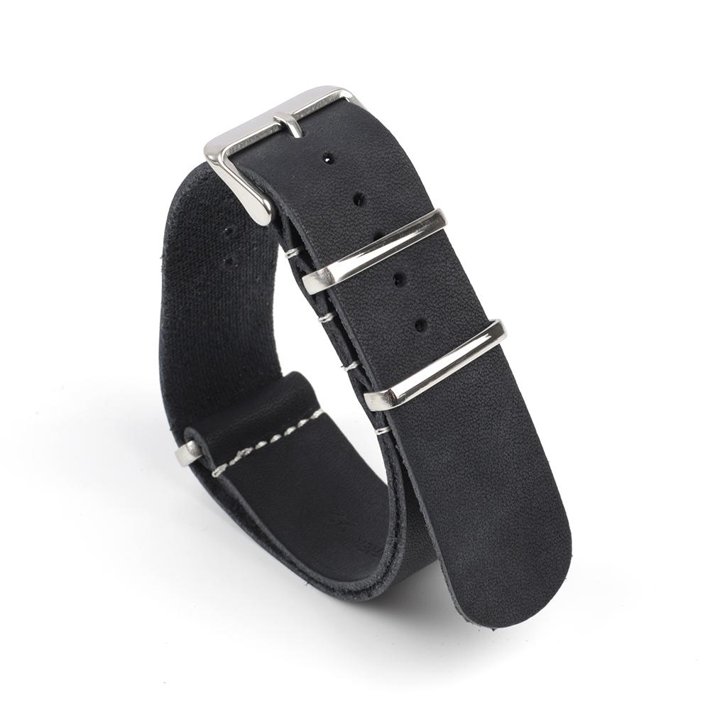 

Genuine Leather Strap 18mm 20mm 22mm 24mm Bracelet Black Brown Replacement Watchbands Calfskin Wristband Watches Accessories 24mm чорний