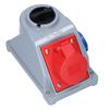Vaste contactdoos met schakelaar type "Combo-Pol" 16A 400V 3P+Z+N, 230V contactdoos