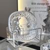 Elegant Crystal Bone Dish Set - Glacier Pattern | Transparent Desktop Plate Set
