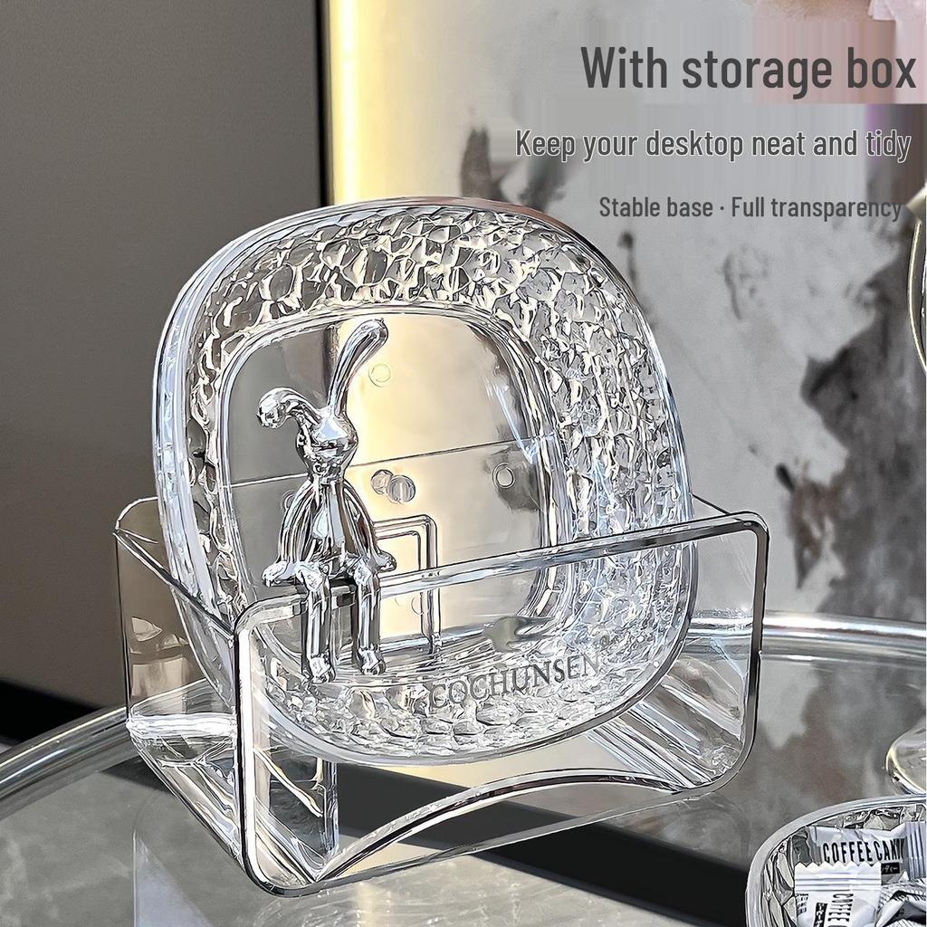 Elegant Crystal Bone Dish Set - Glacier Pattern | Transparent Desktop Plate Set