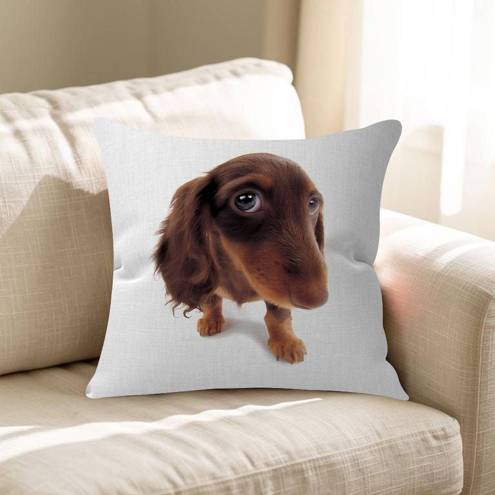 Cute Dachshund Dog Cushion Cover Inches Farmhouse Decor Home Throw Pillow Covers For Couch Decorations