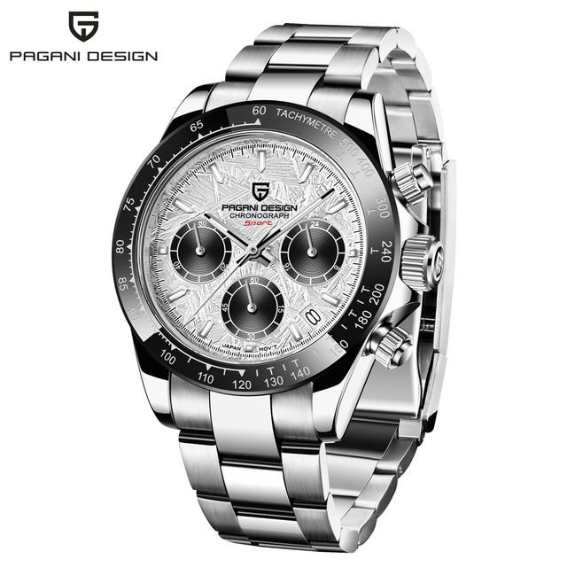 PAGANI DESIGN 40MM New V2 Gold Brown Color Dial Classic Luxury Men Quartz Watch VK63 Sapphire Retro Chronograp Watches for men