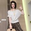 Summer New Slanted Shoulder Shirt Shirt Women's Design Sense Thin Versatile Off-shoulder Top