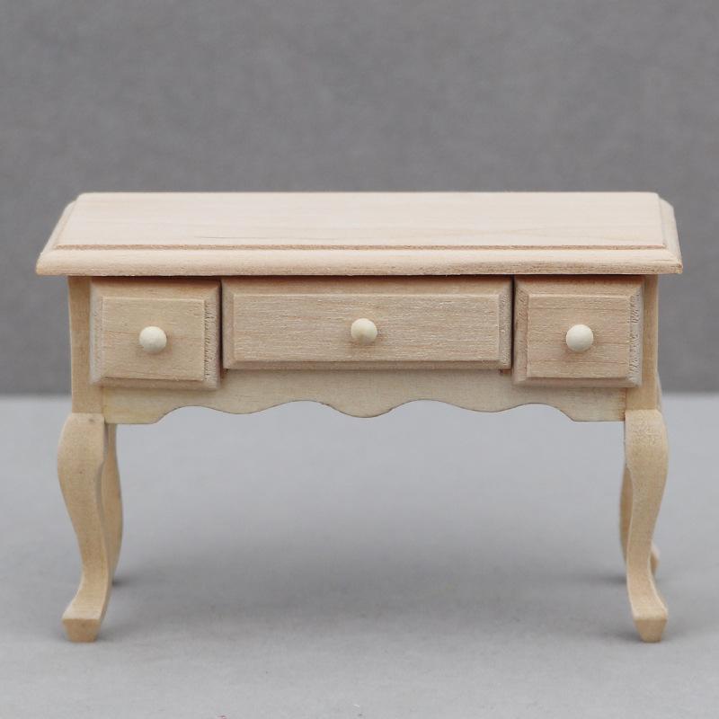 1:12 Dollhouse Miniature Wooden Blank Table Dining Table Coffee Table Computer Desk Furniture Living Room Model Craft Decor Toys