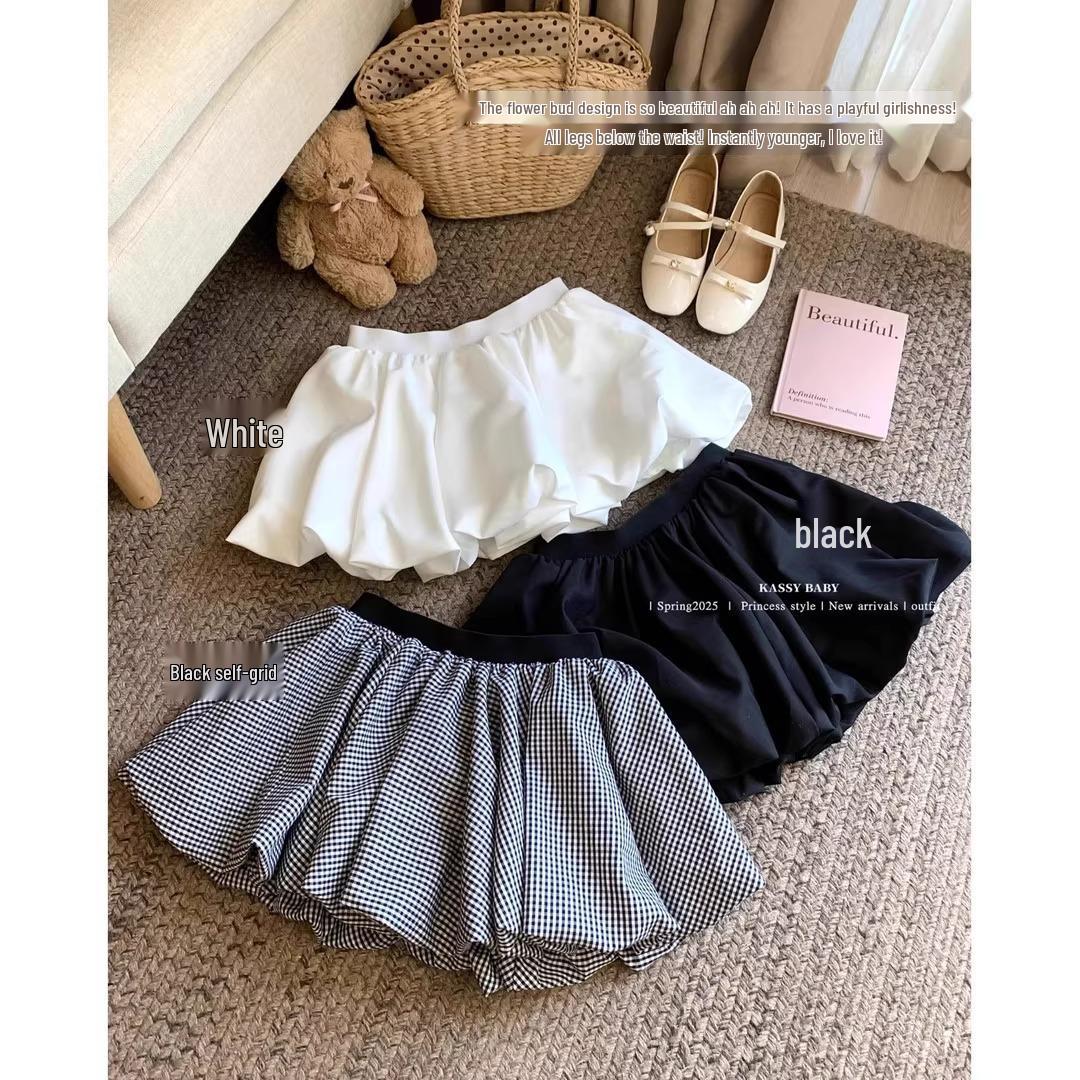 

Women s Summer Color Block High-Waist Slimming A-line Plaid Tulip Midi Skirt M