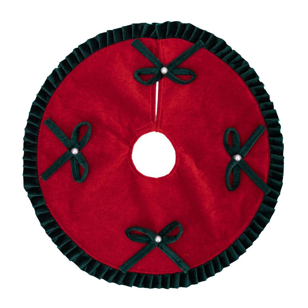 Ruffled Edge Christmas Tree Skirt 48cm Large Size Holiday Tree Carpet Fireplace Decor