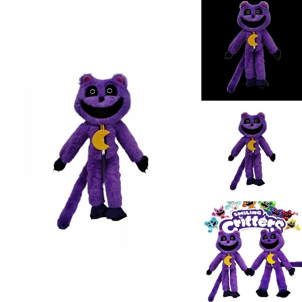 Smiling Critters Terrifying Purple Cat Monster Plush Toy Animal With Big Mouth Customizable Cartoon Style