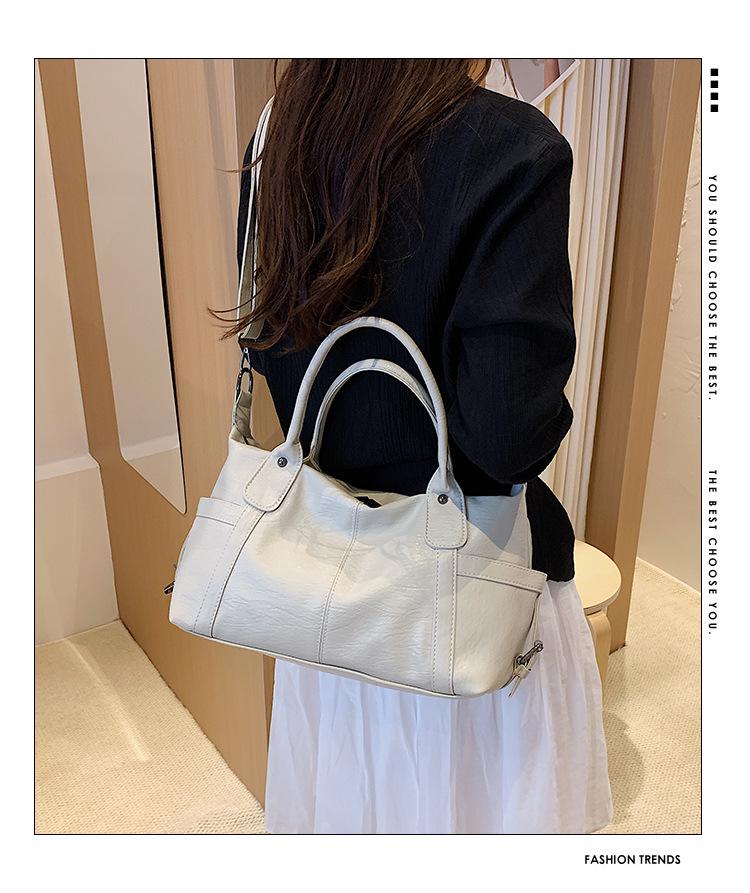 Women's Retro Trendy Large Capacity Boston Bag - Versatile Casual Shoulder Crossbody & Handheld Bag