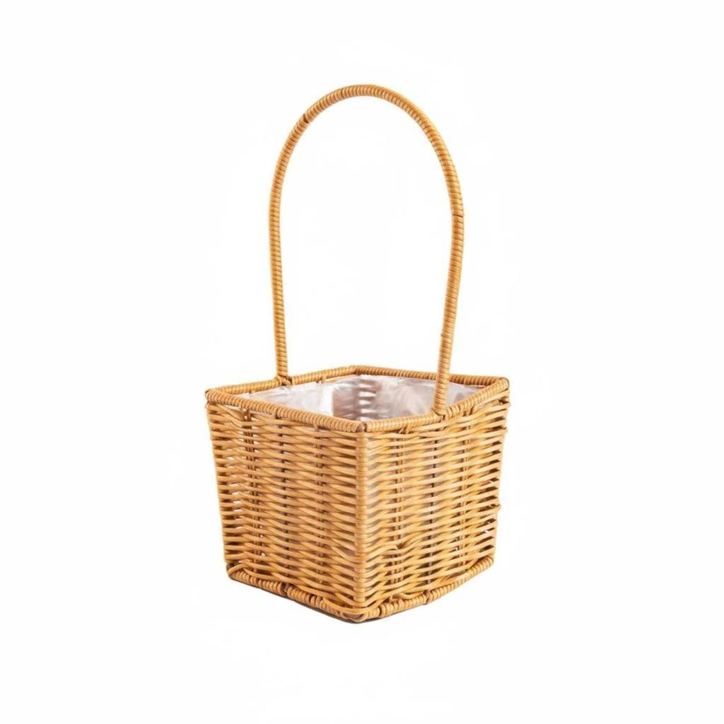 Handwoven Flower Basket Handmade Rattan Multifunctional