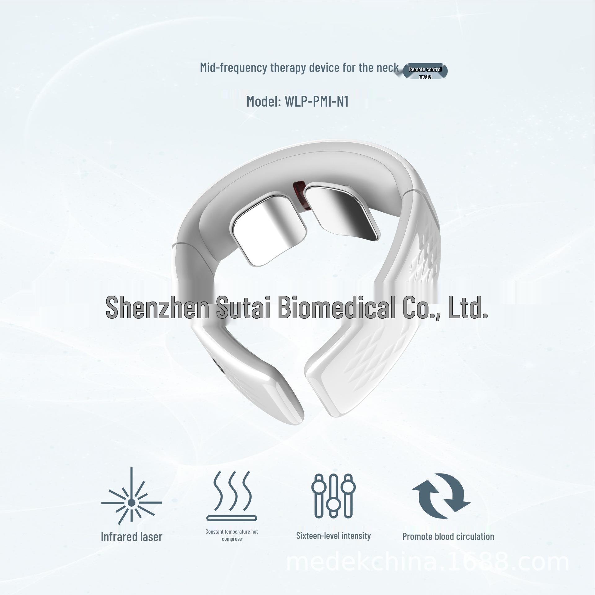 Portable Electric Neck Massager with Three-Speed Heat and Remote Control