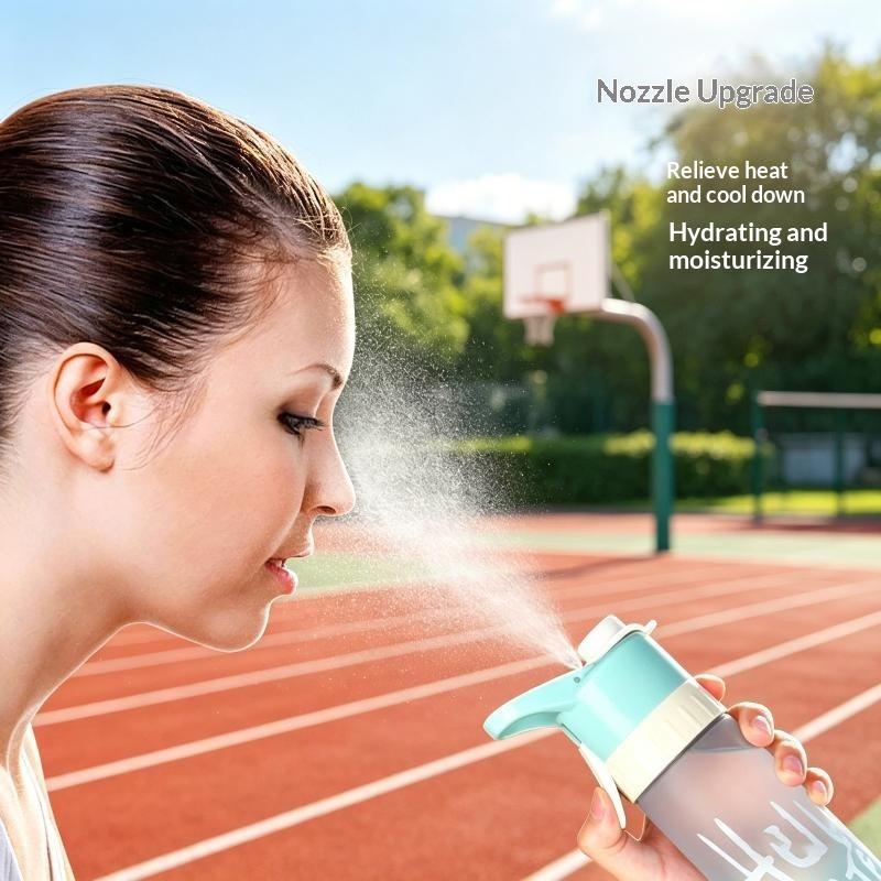 650 ml didelės talpos purškiamas vandens buteliukas, gradientinis matinis, nešiojamas, lauko sportui, kelionėms, purškiklis, daugkartinis puodelis