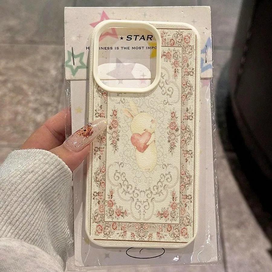 Elegant Sweet Bow Bunny Case For Samsung S25 S24 S23 Ultra FE A56 A55 A53 A54 A34 A16 A35 A36 A26 A05S A06 A07 A15 A17 Cover