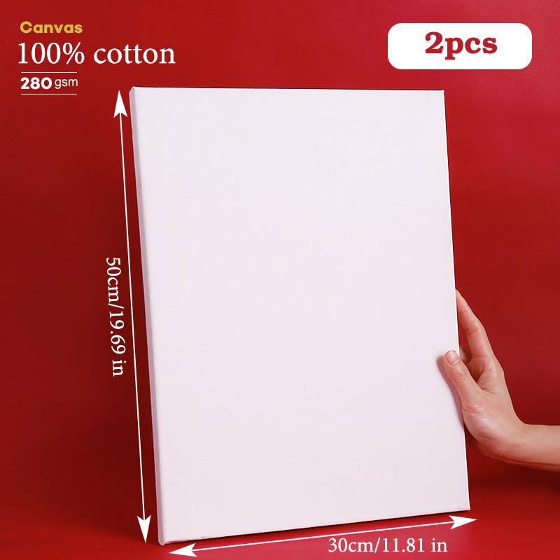 2 Pezzi Tela Bianca Vuota Quadrata per Artisti Telaio in Legno Tavolette di Tela per Artisti in Cotone per Pittura a Olio Acrilico Acquerello