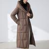Fashion Woman Parkas Winter Long Coats Hooded Thick Warm Overcoat Women's Jackets With Belt