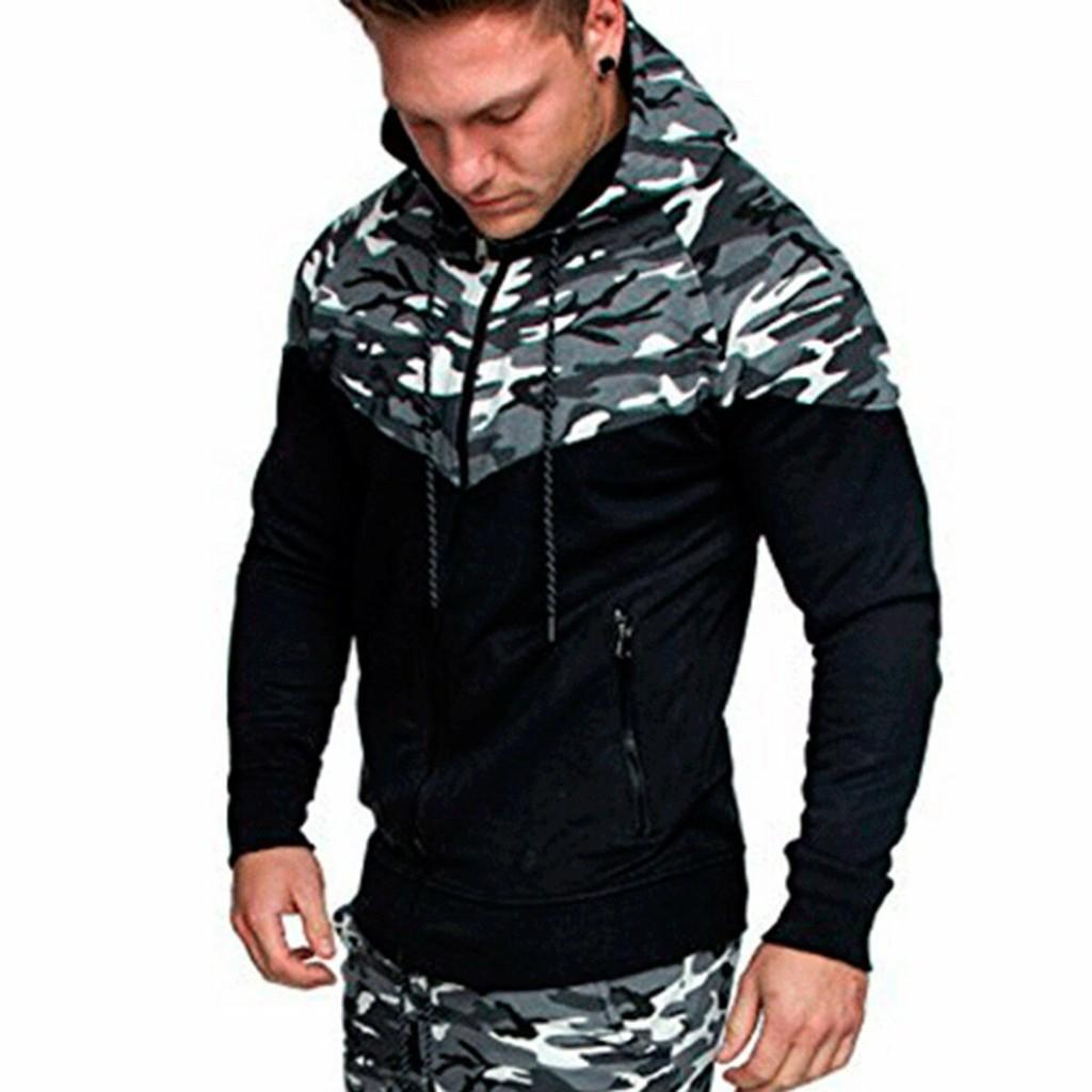 Mens Slim Hoodie Camouflage Sweatshirt Coat Jacket Outwear Tops Trousers Pants With Premium Quality Fabric And Timeless Style