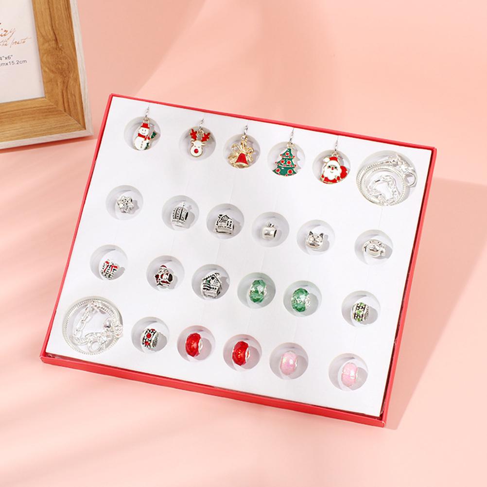 Weihnachts-Adventskalender 24 Tage Countdown Schmuckset für Mädchen Kinder Geschenk Inklusive 2 Armbänder 22 DIY