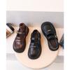 Black Girls Soft Sole Princess Leather Shoes Korean Style Children Casual Loafers