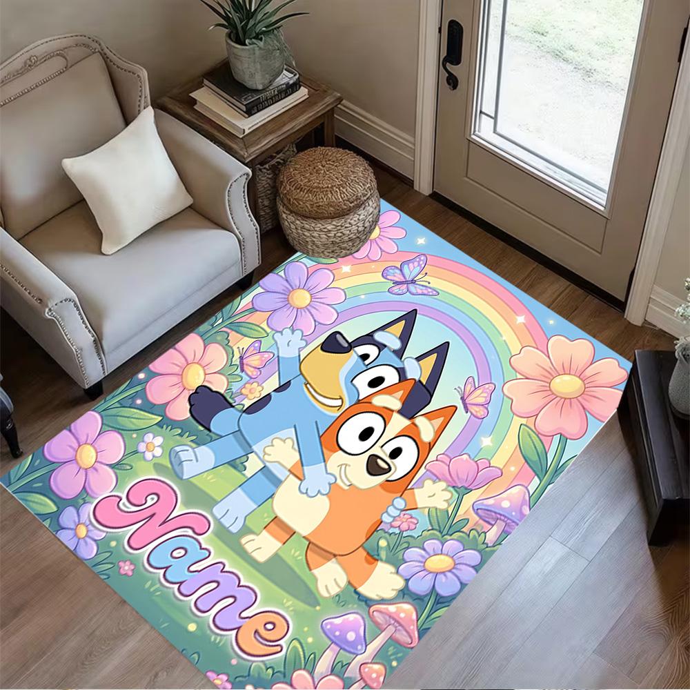 Paw Prints Adventure Personalized Name Floor Rug Office Rug Suitable for Balcony Decorate room Hallway Bedrooms Anti-slip Rug Anime Office Decor