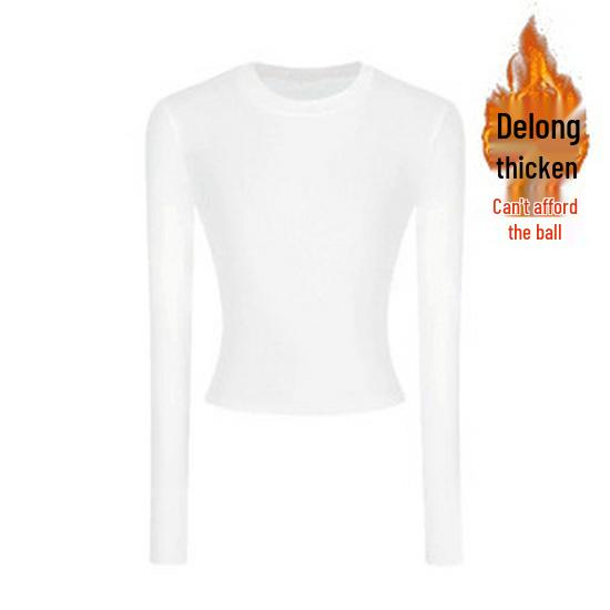 Women's Slim-Fit Long-Sleeve Top - High-End Round Neck Tee for Spring/Autumn