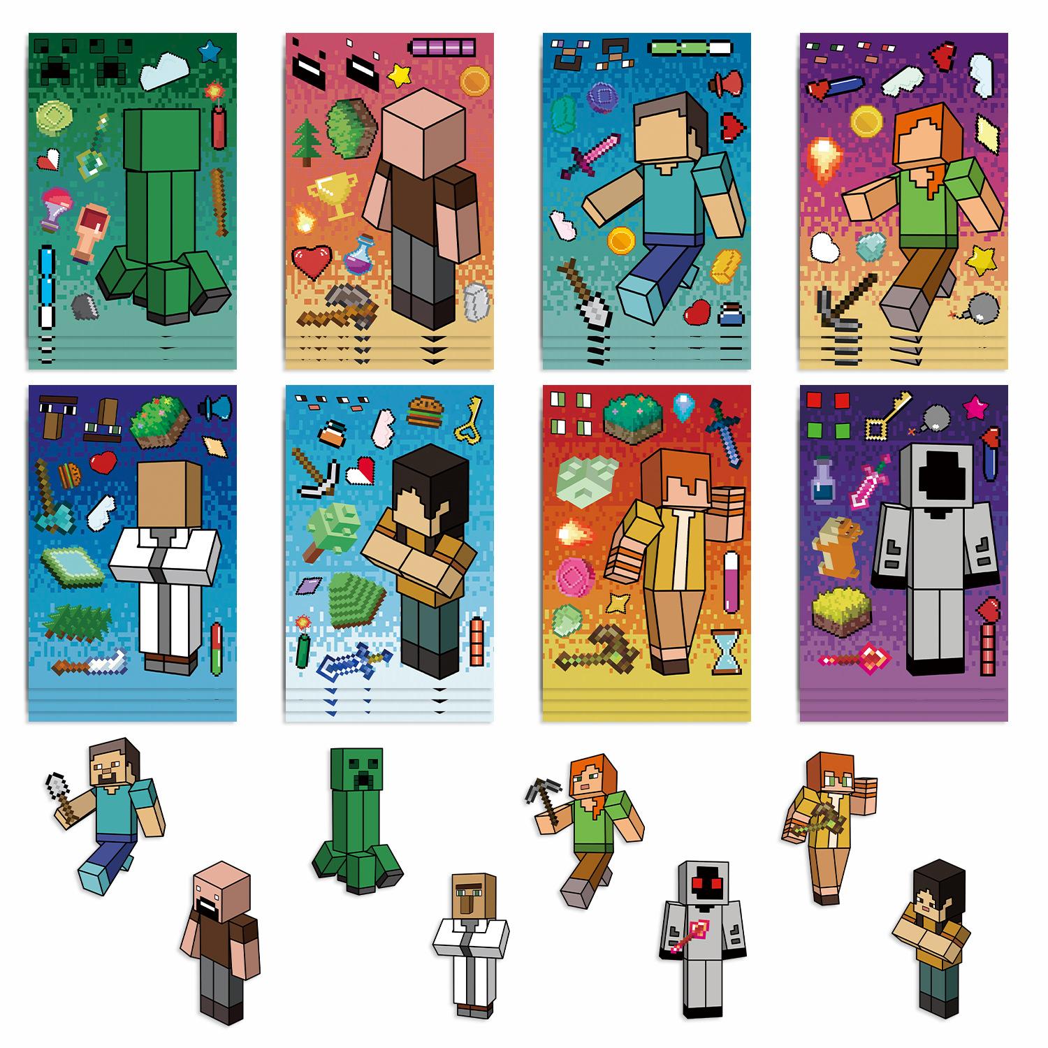 

8 Мультфильмов Мой Мир Сделай Лицо Наклейка Сделай Сам Ручной Аккаунт Маленькая Карточка Украшение Чехла для Мобильного Телефона