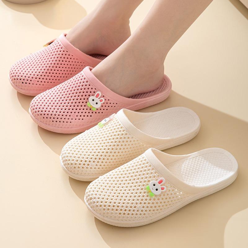 Summer new hole sandals flat bottom bag head slippers women's soft bottom non-slip indoor and outdoor wear casual bathroom mop
