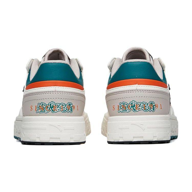 Anta Youth  Kids Street Style Trendy Street Dance Non-Slip Durable Low-Top Kids Skate Shoes Kids Skate Shoes White Orange 312238002-5