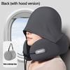 Adjustable U-Shaped Neck Pillow 1pc Hooded Synthetic Fiber Hand Washable Multiple Colors for Car Travel Outdoor Use 100% Filling Comfort Fit
