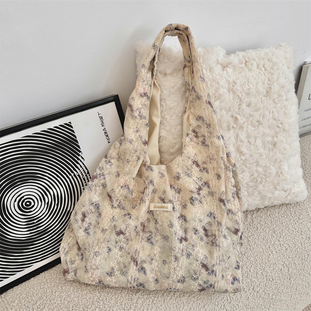 

Дівчата Сумка на плече з мереживом у формі серця Універсальна сумка-месенджер Під пахвину Велика місткість Шкільна полотняна сумка для дівчинки