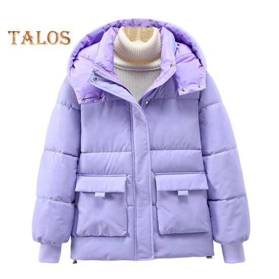 Зимнее пуховое пальто с капюшоном — фото 3