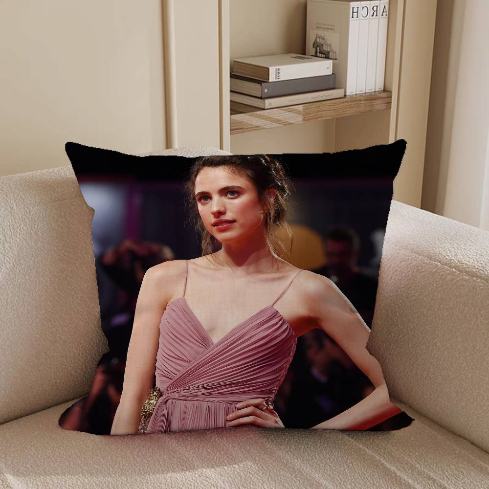 M-Margaret Q-Qualley Personalized Pillow Cover Kids Bedroom Wild Party Decor Pillowcase Kid Birthday Shower Gift