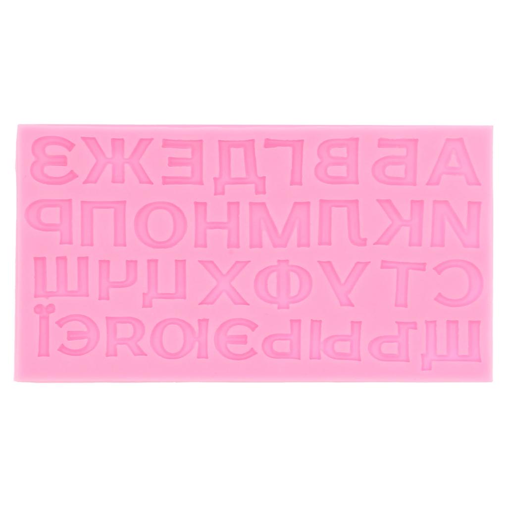 Russian Letters Mold Liquid Silicone Cake Chocolate Mold DIY Baking Mold for Bakery HomePink