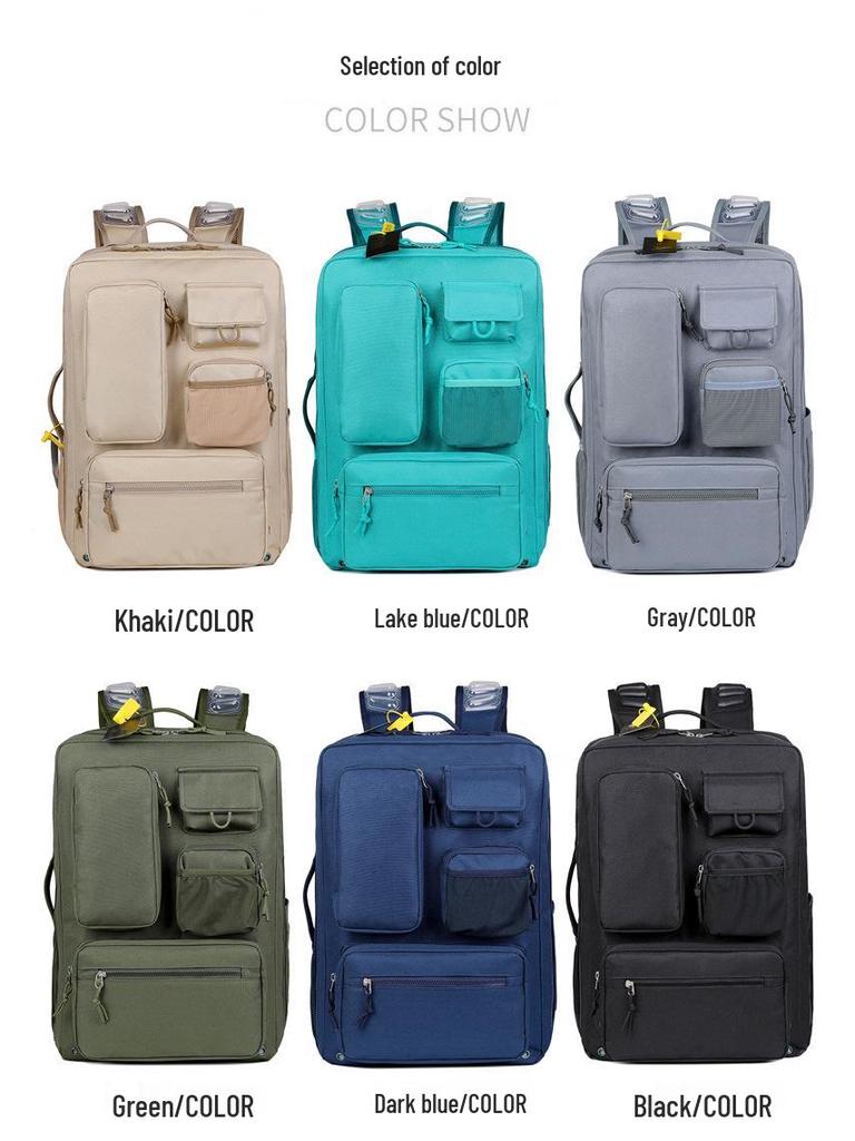 Unisex Air Cushion Multi-Pocket Large Capacity Sports Backpack for Students