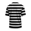 Men's Casual Quick-Dry Short Sleeve Shirt with Round Neck Lightweight Mesh and Striped Design
