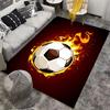 Fiery Soccer Ball Printed Carpet for Bedroom and Living Room Decor Suitable for Use As an Anti-slip for Living Room Bedroom Sofas