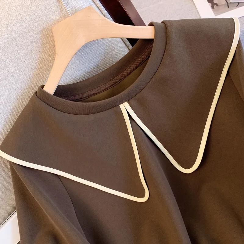 

Women s Korean Style Age Reducing Big Collar Doll Skirt Loose and Fluffy Pullover Sweatshirt S