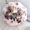 Fantasia koala rosa, ombrello pieghevole automatico, design portatile e pieghevole, 8 stecche, un regalo di Natale o di compleanno.